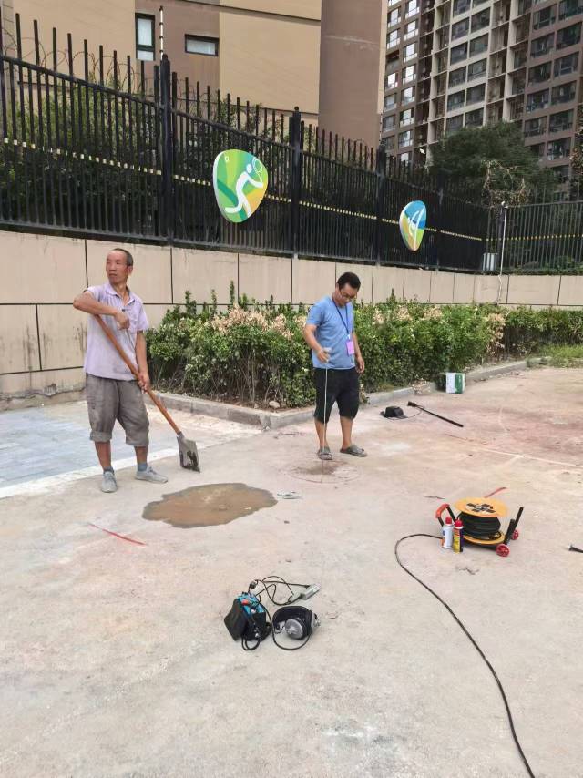 西安莲湖区某小学室外暖气管漏水检测